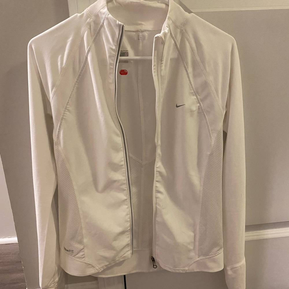 Nike White Lightweight Athletic Jacket